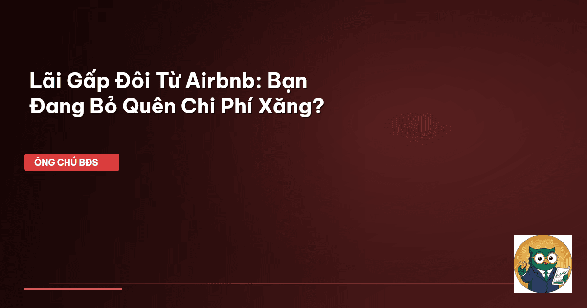 Lãi Gấp Đôi Từ Airbnb: Bạn Đang Bỏ Quên “Chi Phí Xăng”?