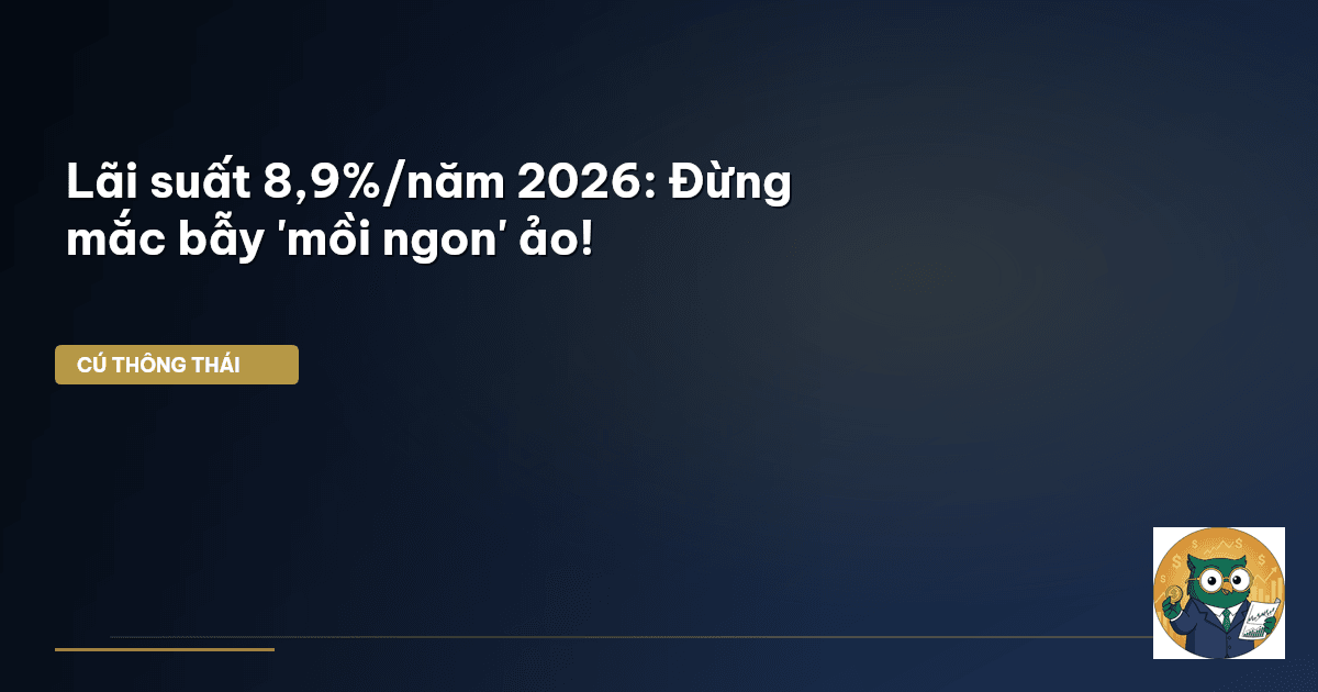 Lãi suất 8,9%/năm 2026: Đừng mắc bẫy 'mồi ngon' ảo!