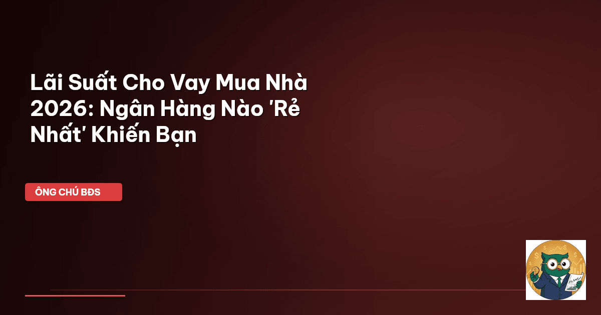 Lãi Suất Cho Vay Mua Nhà 2026: Ngân Hàng Nào 'Rẻ Nhất' Khiến Bạn