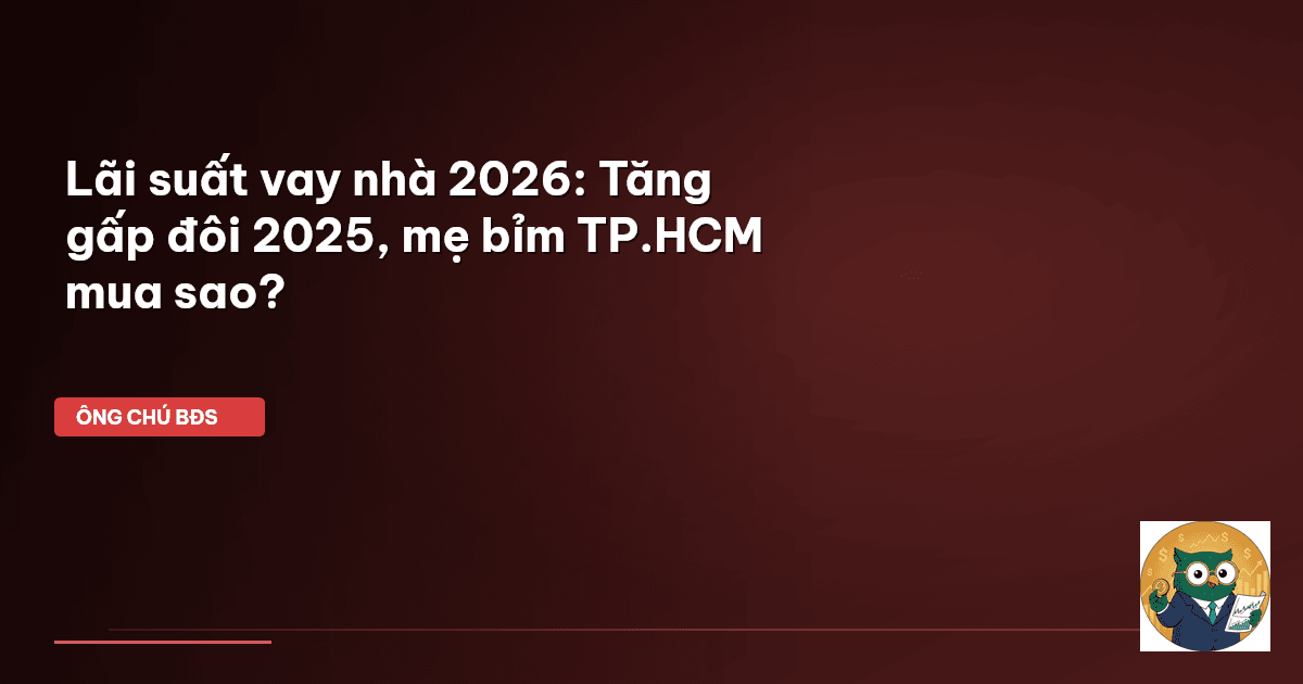 Lãi suất vay nhà 2026: Tăng gấp đôi 2025, mẹ bỉm TP.HCM mua sao?