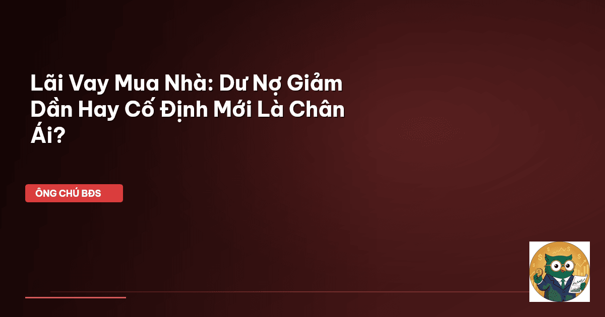 Lãi Vay Mua Nhà: Dư Nợ Giảm Dần Hay Cố Định Mới Là Chân Ái?