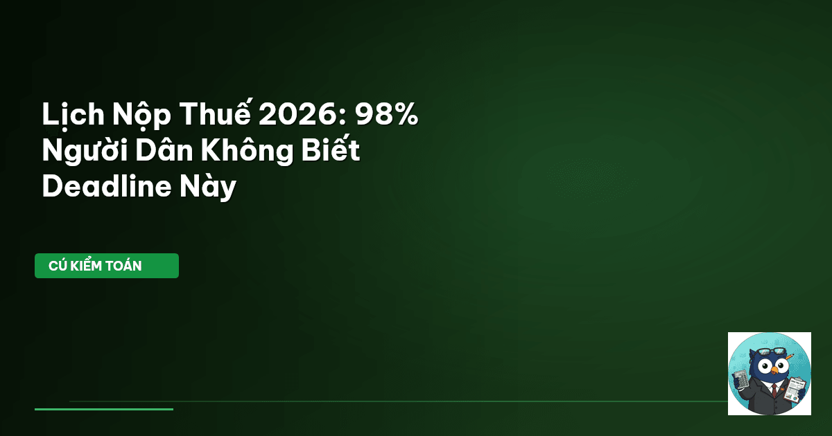 lịch nộp thuế 2026