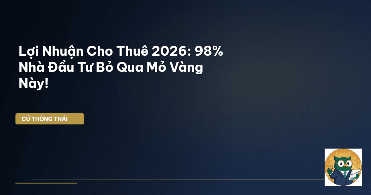 Lợi Nhuận Cho Thuê 2026: 98% Nhà Đầu Tư Bỏ Qua “Mỏ Vàng” Này!