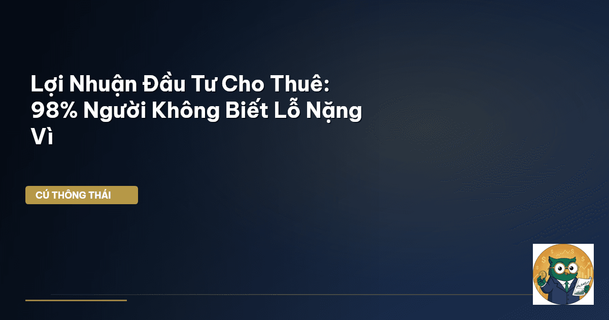 Lợi Nhuận Đầu Tư Cho Thuê: 98% Người Không Biết Lỗ Nặng Vì…