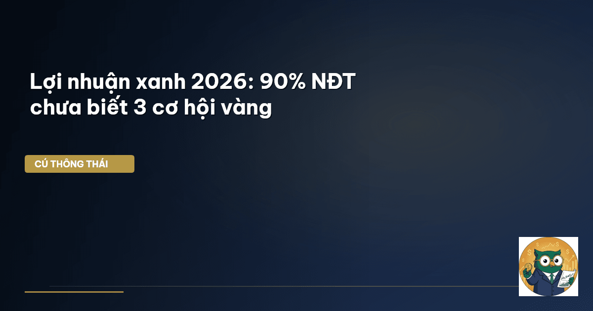 Lợi nhuận xanh 2026: 90% NĐT chưa biết 3 cơ hội vàng