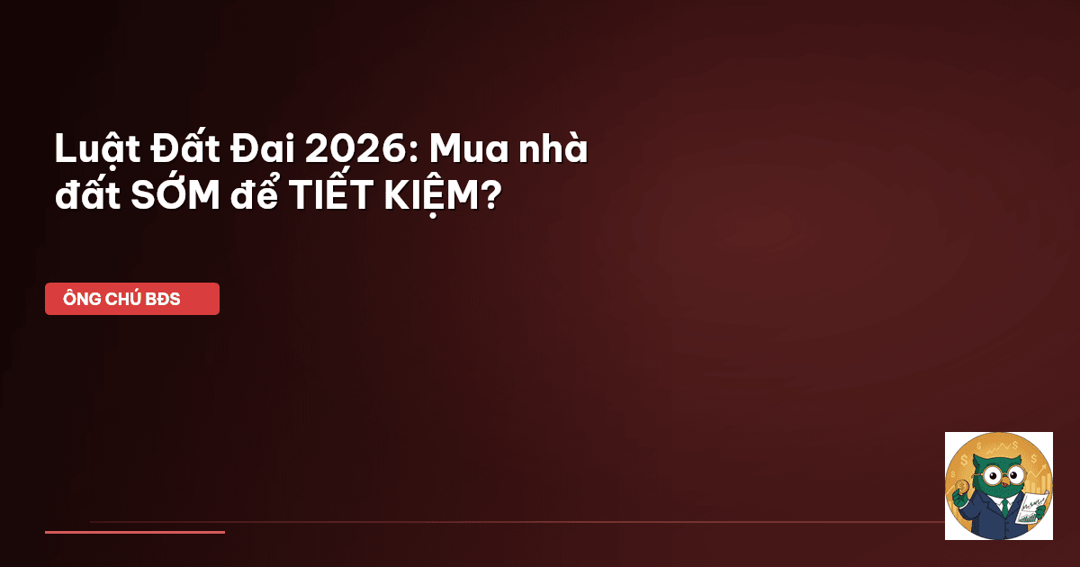 Luật Đất Đai 2026: Mua nhà đất SỚM để TIẾT KIỆM?