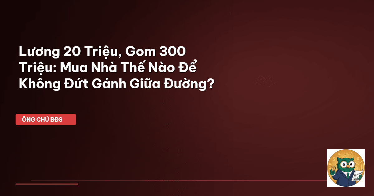 Lương 20 Triệu, Gom 300 Triệu: Mua Nhà Thế Nào Để Không ‘Đứt Gánh Giữa Đường’?
