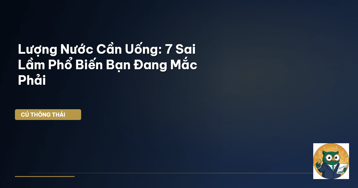Lượng Nước Cần Uống: 7 Sai Lầm Phổ Biến Bạn Đang Mắc Phải