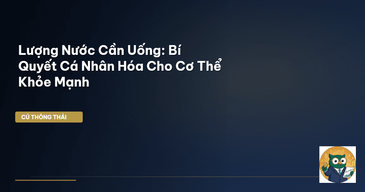 Lượng Nước Cần Uống: Bí Quyết Cá Nhân Hóa Cho Cơ Thể Khỏe Mạnh