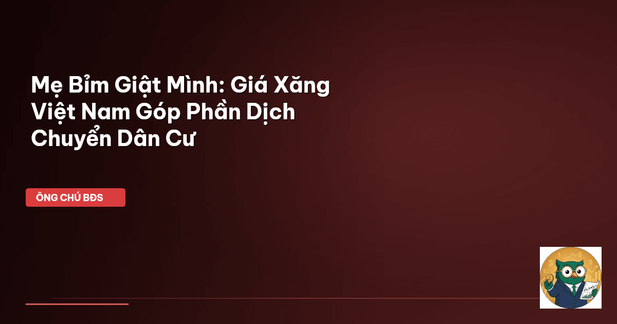 Mẹ Bỉm Giật Mình: Giá Xăng Việt Nam Góp Phần Dịch Chuyển Dân Cư