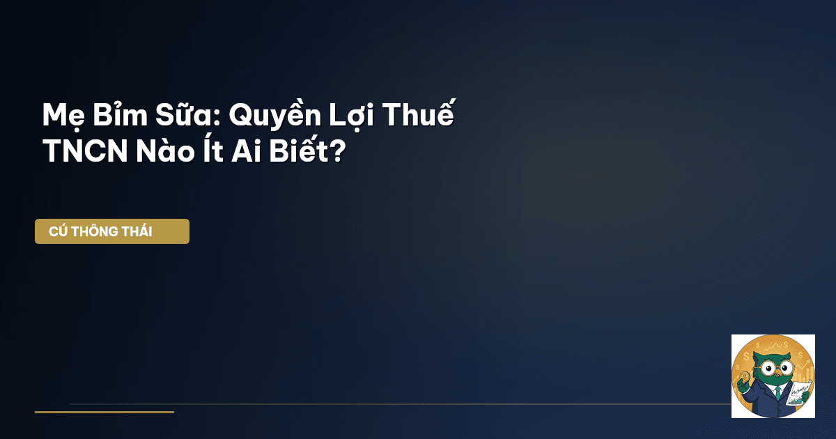 Mẹ Bỉm Sữa: Quyền Lợi Thuế TNCN Nào Ít Ai Biết?