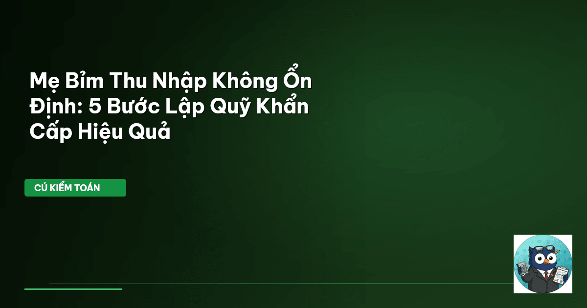 Mẹ Bỉm Thu Nhập Không Ổn Định: 5 Bước Lập Quỹ Khẩn Cấp Hiệu Quả