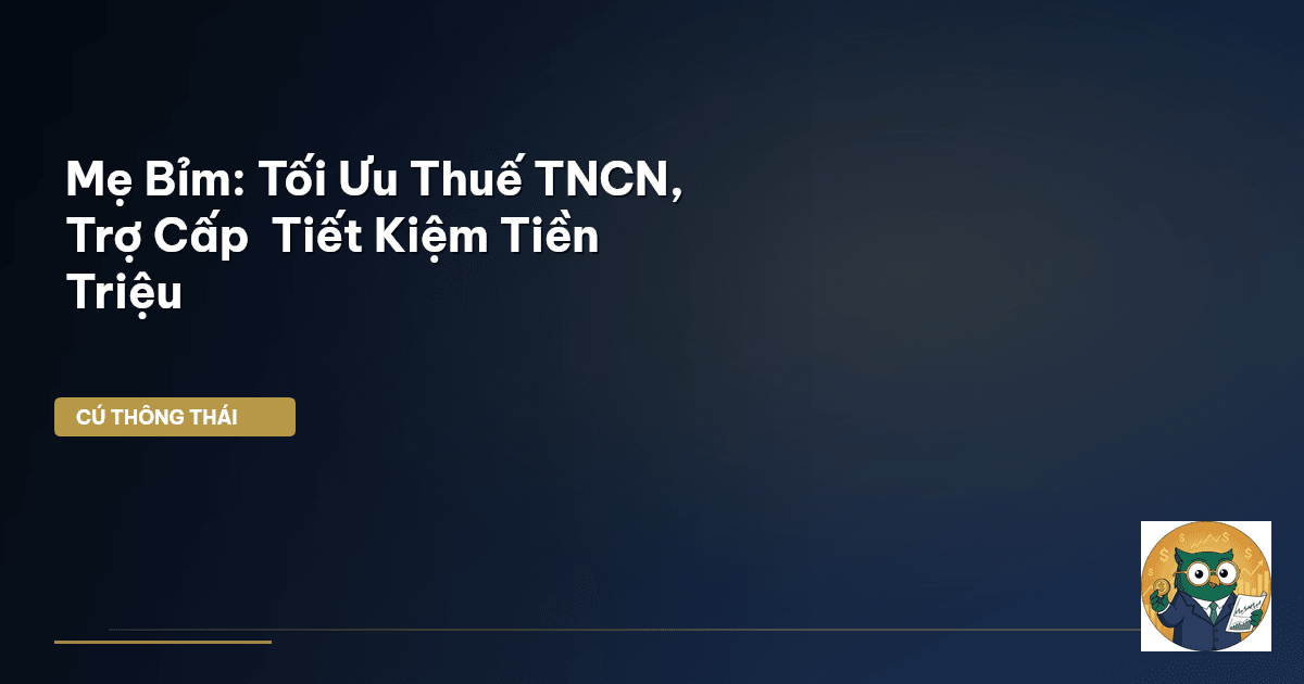 Mẹ Bỉm: Tối Ưu Thuế TNCN, Trợ Cấp – Tiết Kiệm Tiền Triệu