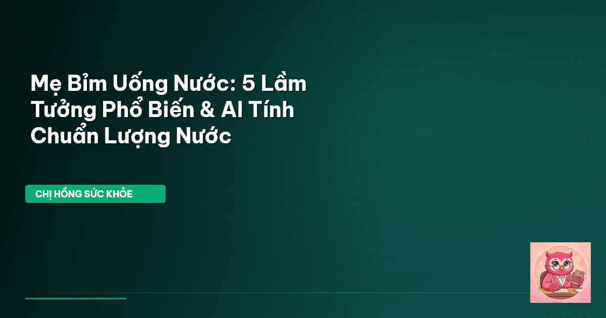 Mẹ Bỉm Uống Nước: 5 Lầm Tưởng Phổ Biến & AI Tính Chuẩn Lượng Nước