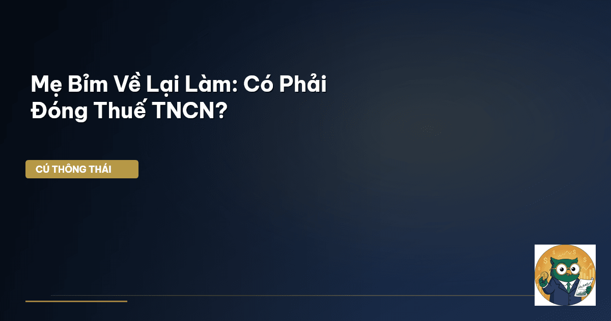 Mẹ Bỉm Về Lại Làm: Có Phải Đóng Thuế TNCN?