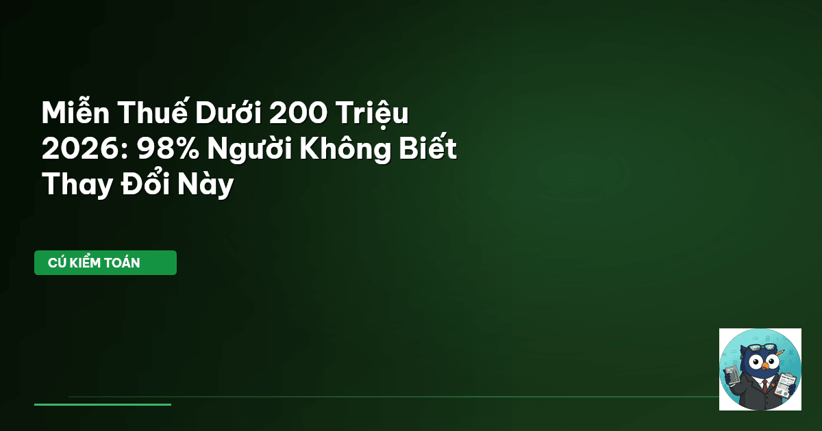 miễn thuế dưới 200 triệu