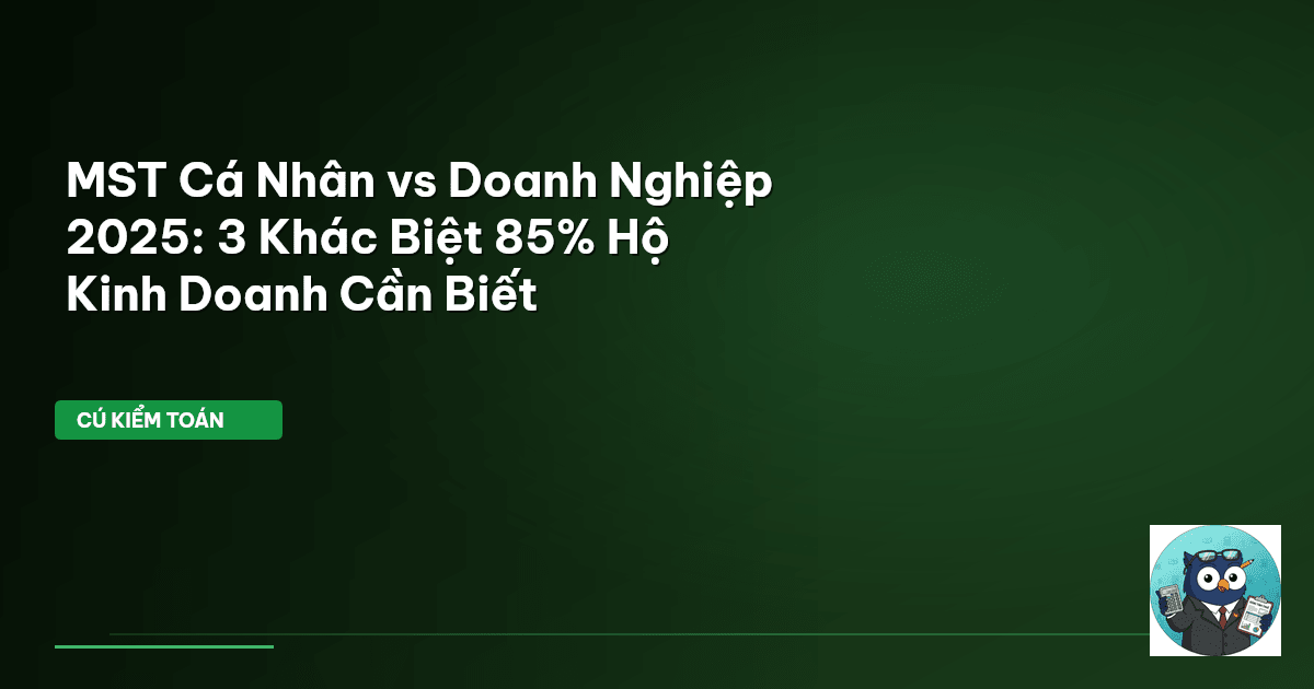 MST Cá Nhân vs Doanh Nghiệp 2025: 3 Khác Biệt 85% Hộ Kinh Doanh Cần Biết