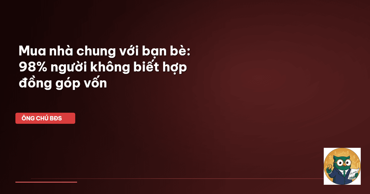 Mua nhà chung với bạn bè: 98% người không biết hợp đồng góp vốn