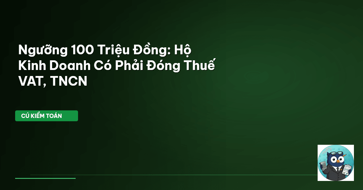 ngưỡng doanh thu chịu thuế