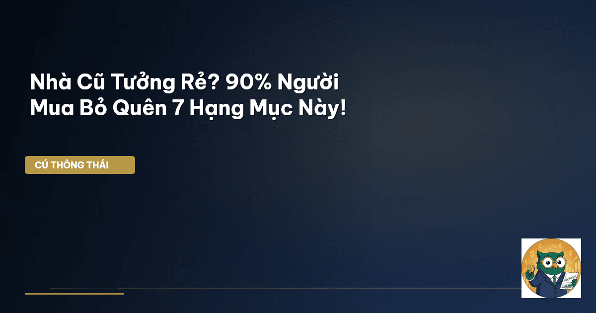 Nhà Cũ Tưởng Rẻ? 90% Người Mua Bỏ Quên 7 Hạng Mục Này!