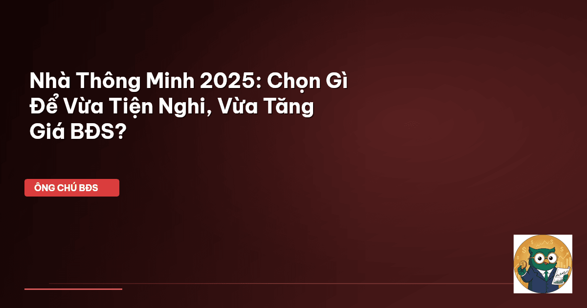 Nhà Thông Minh 2025: Chọn Gì Để Vừa Tiện Nghi, Vừa Tăng Giá BĐS?