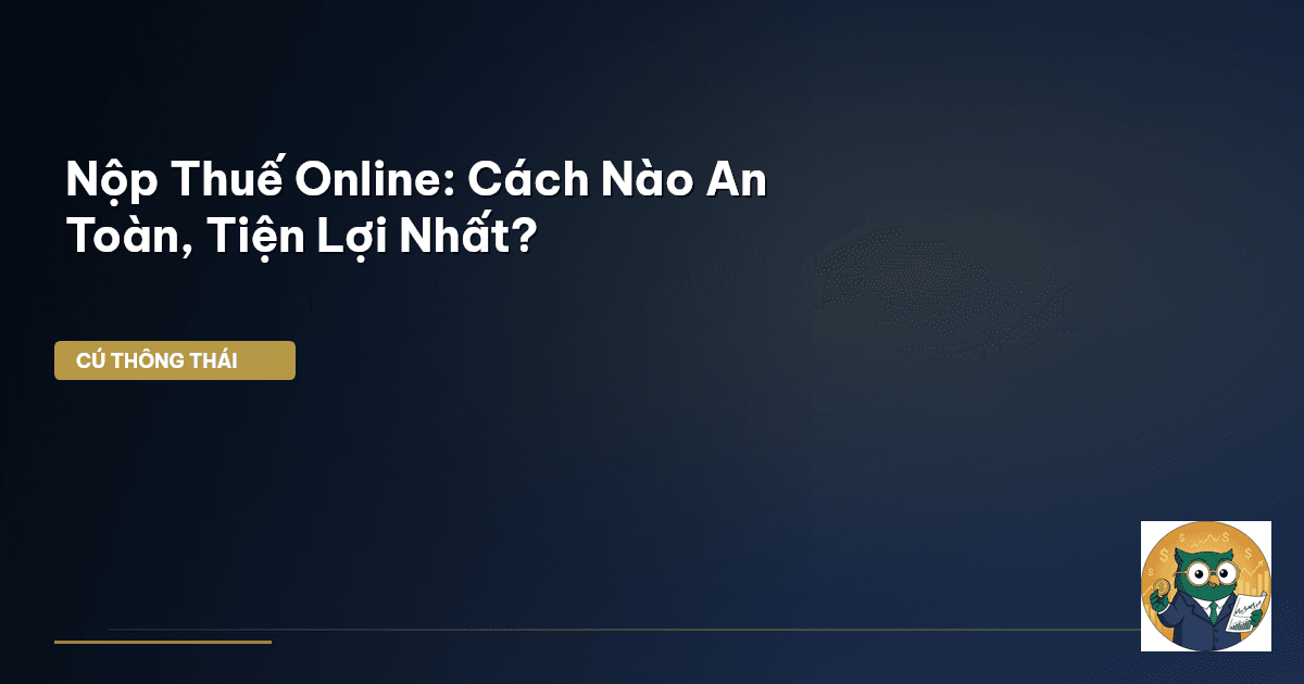 Nộp Thuế Online: Cách Nào An Toàn, Tiện Lợi Nhất?