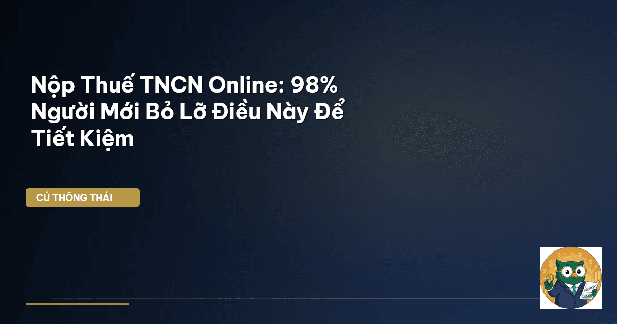 Nộp Thuế TNCN Online: 98% Người Mới Bỏ Lỡ Điều Này Để Tiết Kiệm