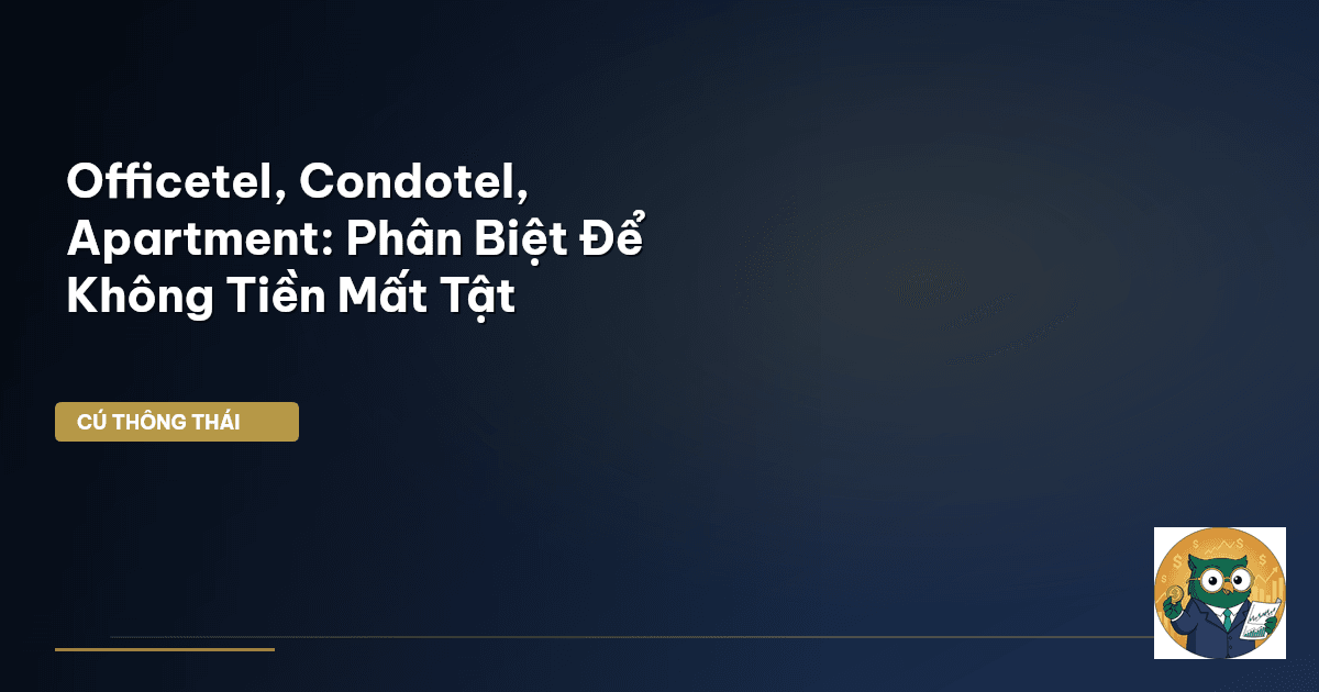 Officetel, Condotel, Apartment: Phân Biệt Để Không ‘Tiền Mất Tật