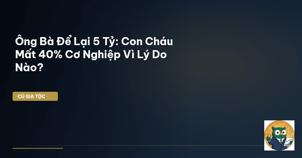 Ông Bà Để Lại 5 Tỷ: Con Cháu Mất 40% Cơ Nghiệp Vì Lý Do Nào?