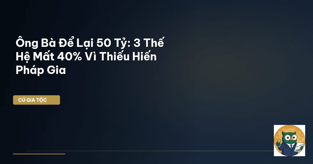 Ông Bà Để Lại 50 Tỷ: 3 Thế Hệ Mất 40% Vì Thiếu ‘Hiến Pháp’ Gia