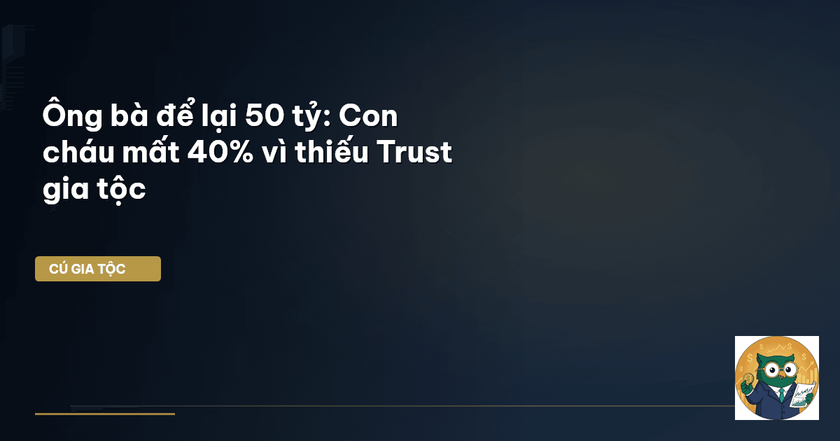 Ông bà để lại 50 tỷ: Con cháu mất 40% vì thiếu Trust gia tộc
