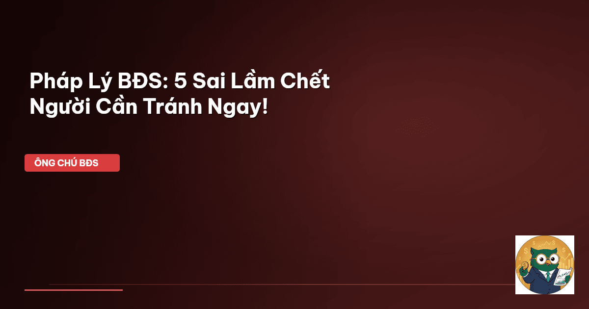 Pháp Lý BĐS: 5 Sai Lầm Chết Người Cần Tránh Ngay!