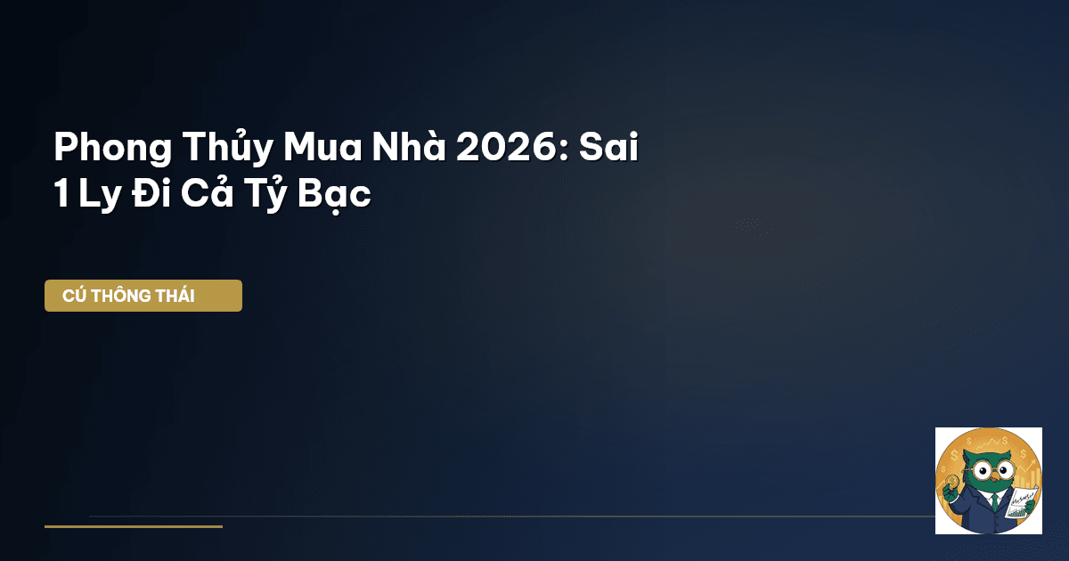 Phong Thủy Mua Nhà 2026: Sai 1 Ly Đi Cả Tỷ Bạc