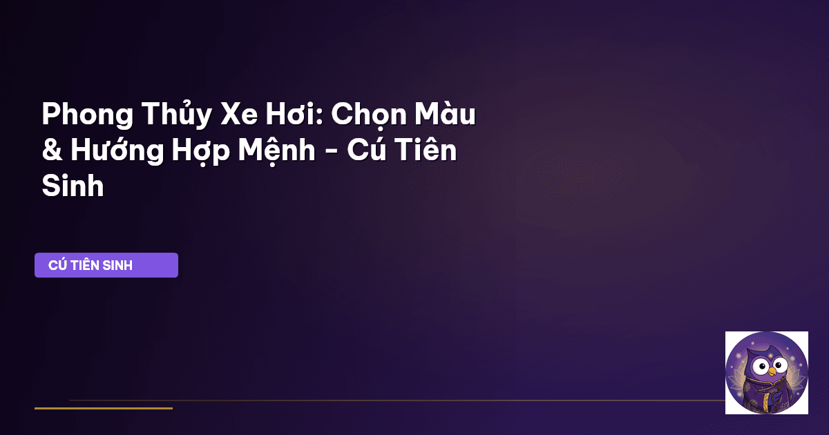 phong thủy xe hơi