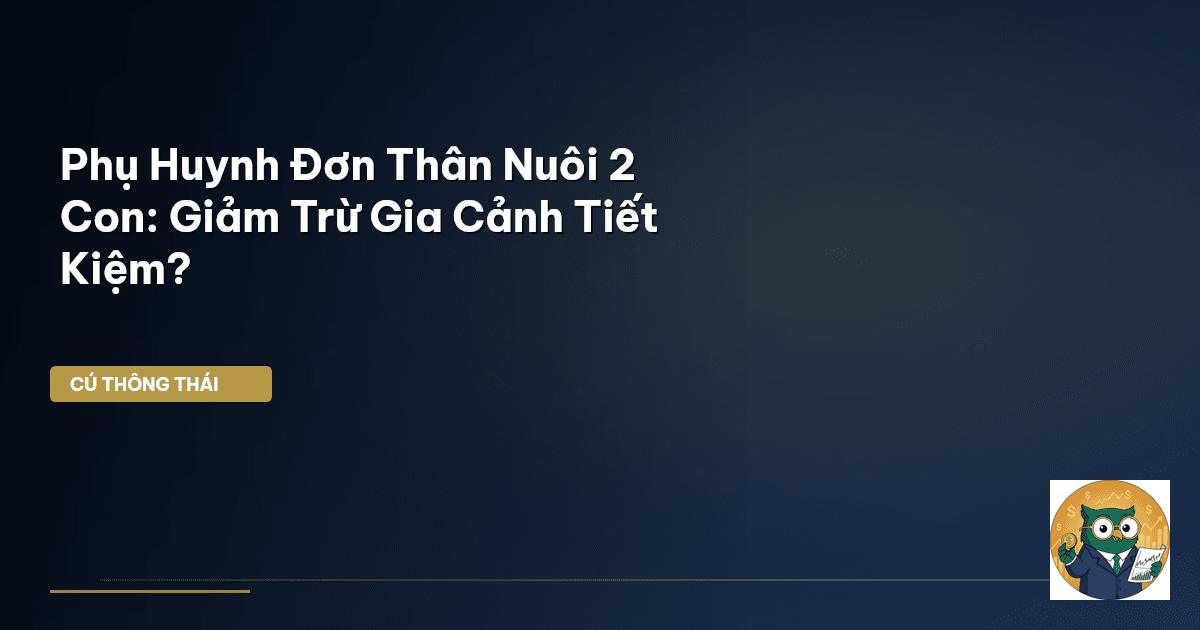 Phụ Huynh Đơn Thân Nuôi 2 Con: Giảm Trừ Gia Cảnh Tiết Kiệm?
