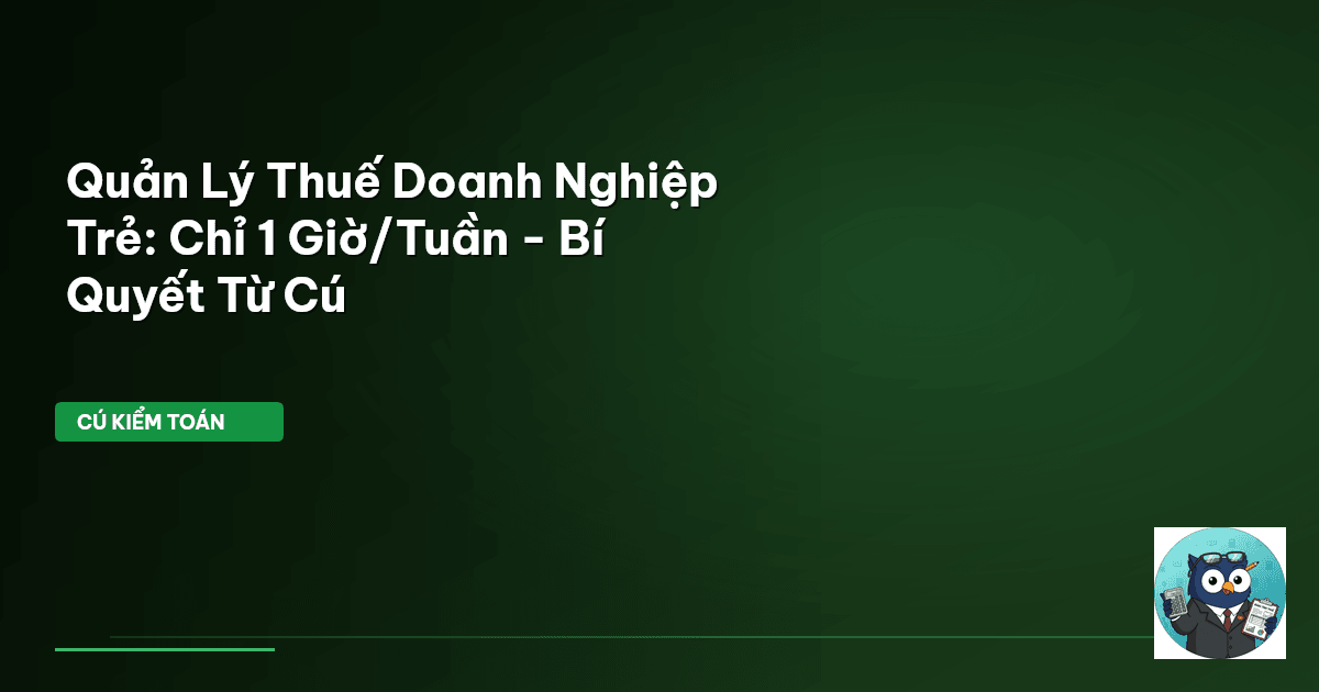 Quản Lý Thuế Doanh Nghiệp Trẻ: Chỉ 1 Giờ/Tuần - Bí Quyết Từ Cú