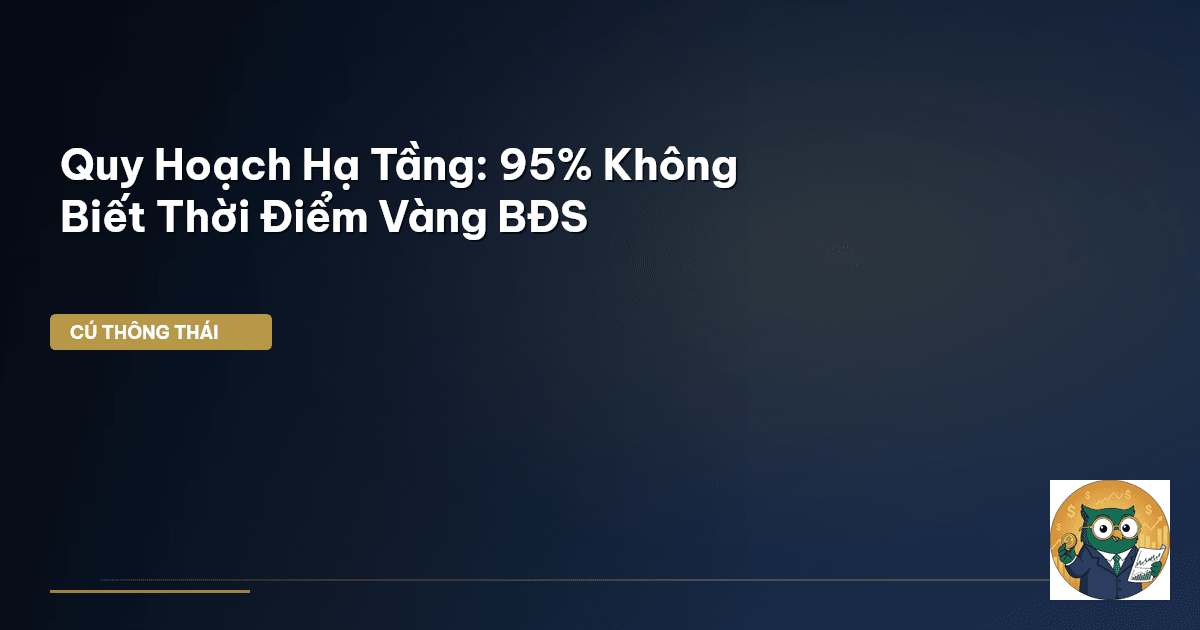Quy Hoạch Hạ Tầng: 95% Không Biết Thời Điểm Vàng BĐS