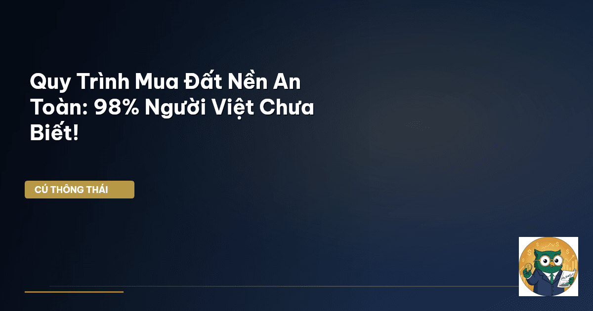 Quy Trình Mua Đất Nền An Toàn: 98% Người Việt Chưa Biết!