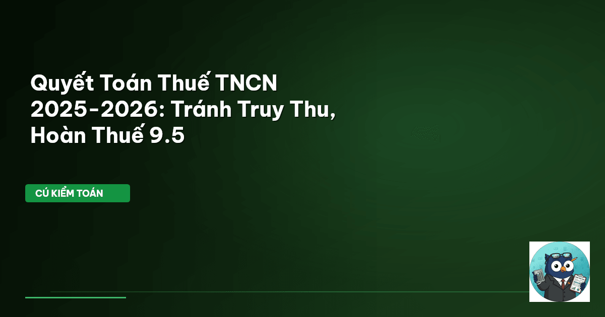 Quyết Toán Thuế TNCN 2025-2026: Tránh Truy Thu, Hoàn Thuế 9.5