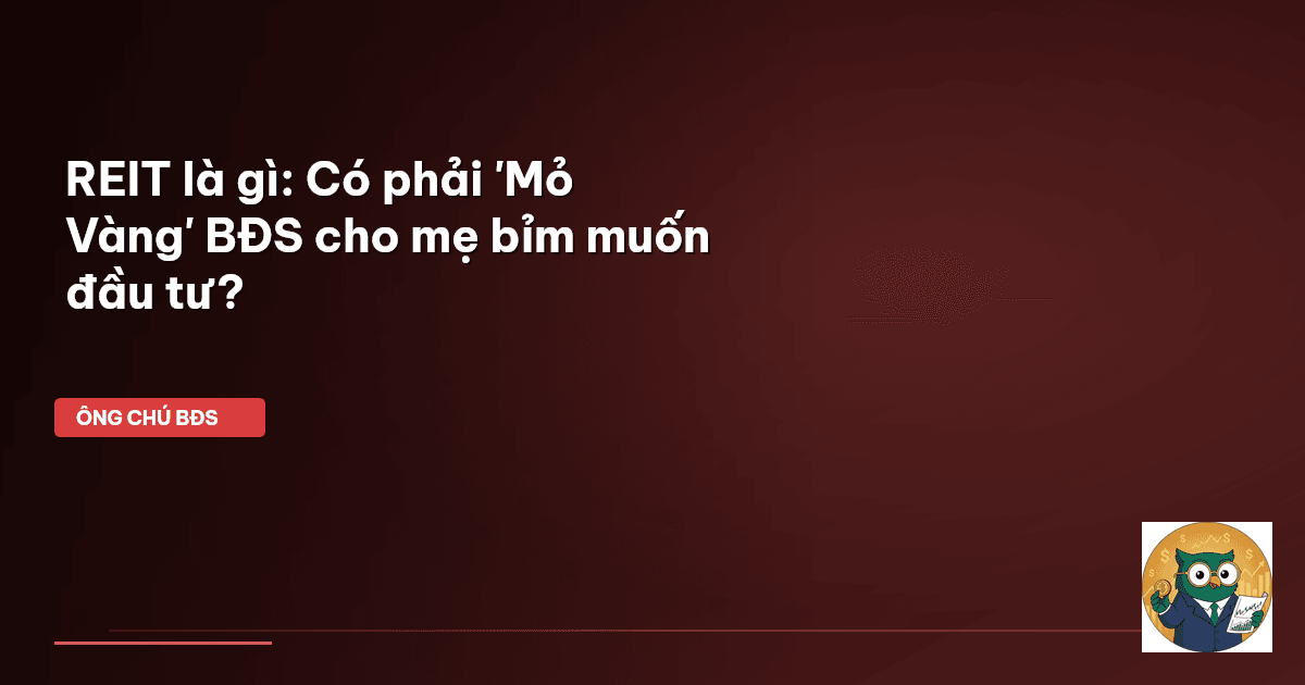 REIT là gì: Có phải 'Mỏ Vàng' BĐS cho mẹ bỉm muốn đầu tư?