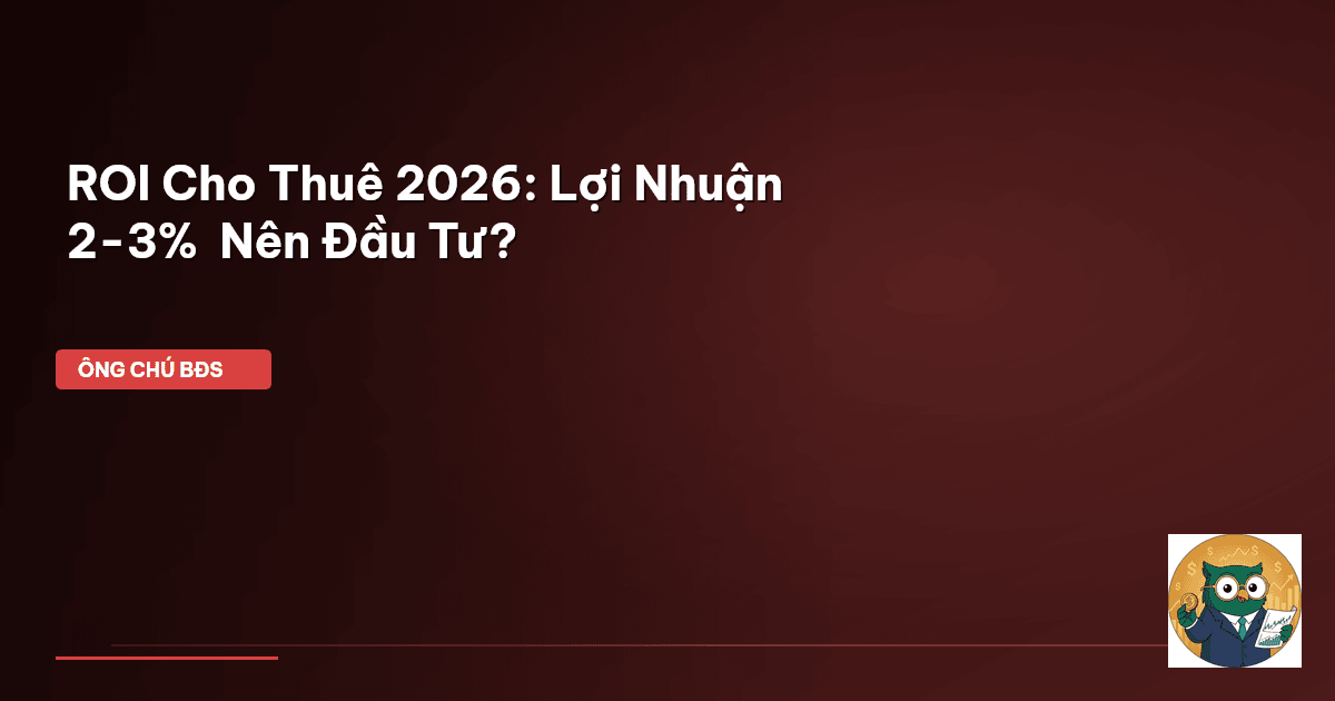 ROI Cho Thuê 2026: Lợi Nhuận 2-3% – Nên Đầu Tư?