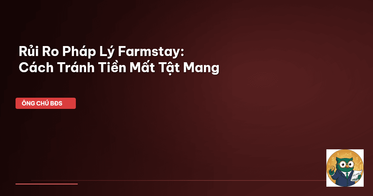 Rủi Ro Pháp Lý Farmstay: Cách Tránh ‘Tiền Mất Tật Mang’