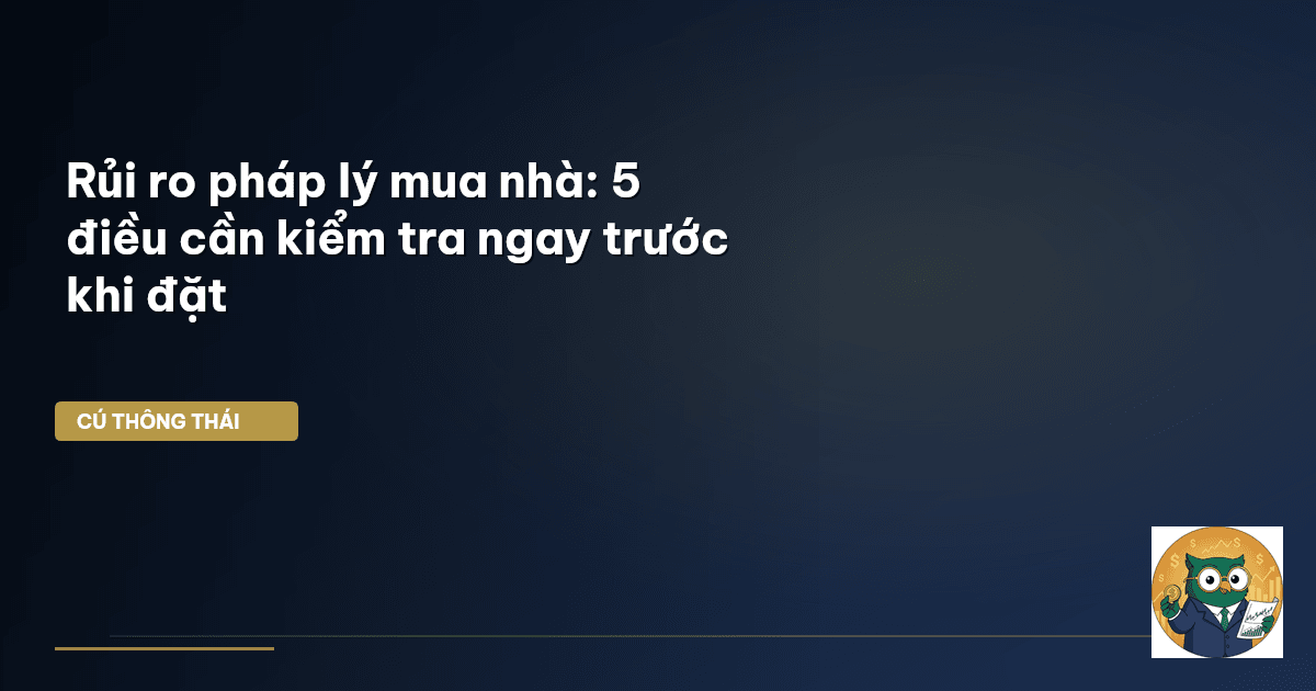 Rủi ro pháp lý mua nhà: 5 điều cần kiểm tra ngay trước khi đặt
