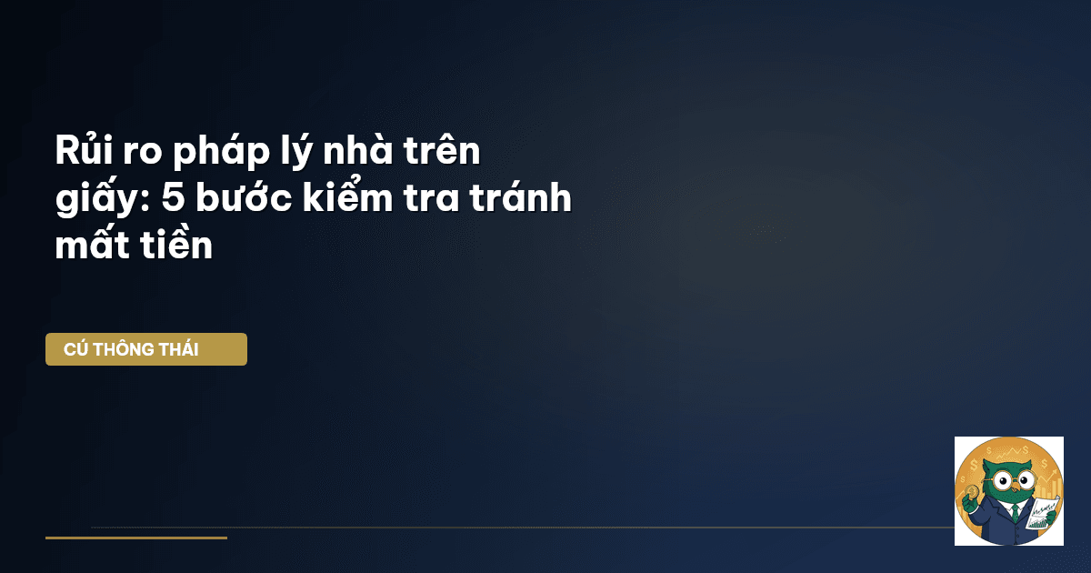 Rủi ro pháp lý nhà trên giấy: 5 bước kiểm tra tránh mất tiền