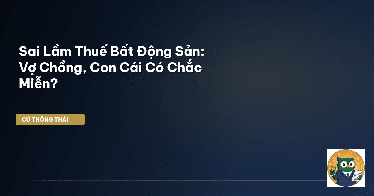 Sai Lầm Thuế Bất Động Sản: Vợ Chồng, Con Cái Có Chắc Miễn?