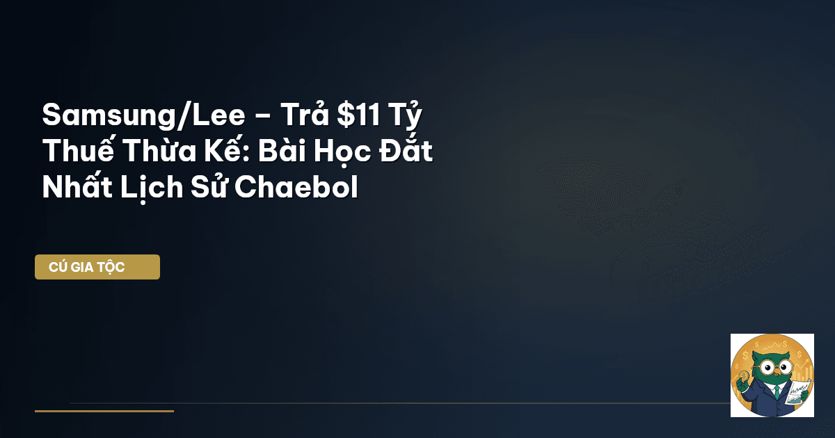 Samsung/Lee – Trả $11 Tỷ Thuế Thừa Kế: Bài Học Đắt Nhất Lịch Sử Chaebol