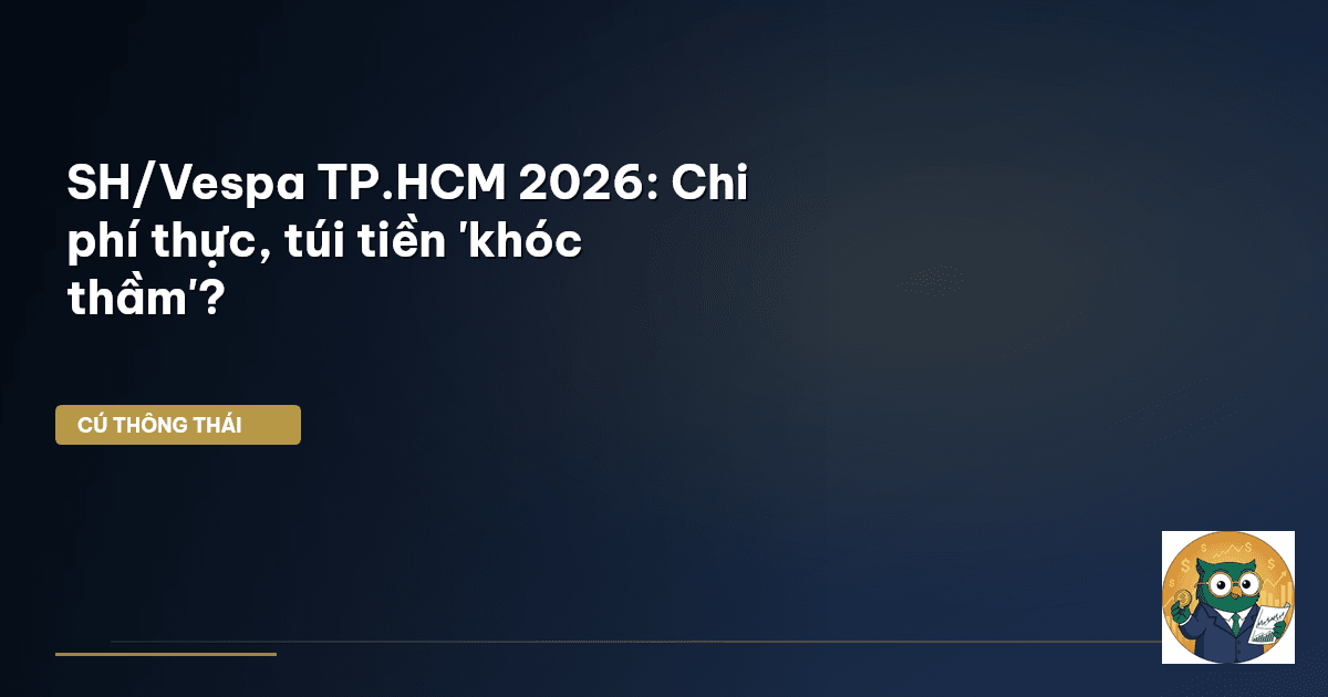 SH/Vespa TP.HCM 2026: Chi phí thực, túi tiền 'khóc thầm'?