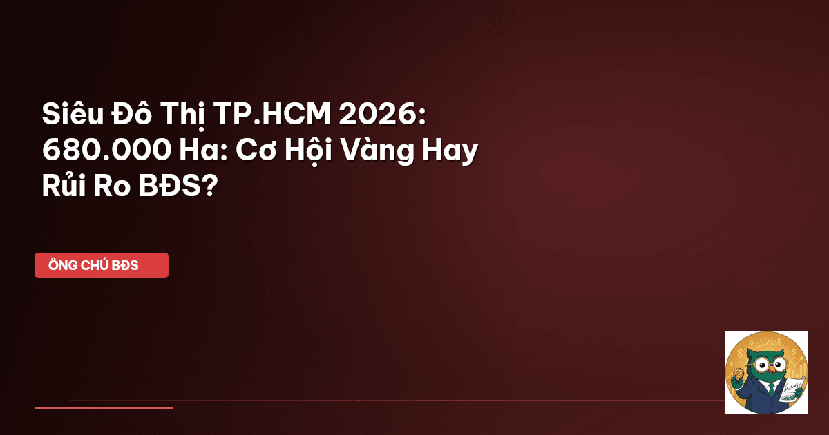 Siêu Đô Thị TP.HCM 2026: 680.000 Ha: Cơ Hội Vàng Hay Rủi Ro BĐS?