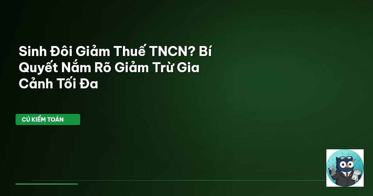 Sinh Đôi Giảm Thuế TNCN? Bí Quyết Nắm Rõ Giảm Trừ Gia Cảnh Tối Đa