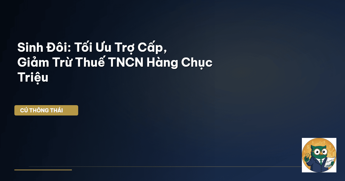 Sinh Đôi: Tối Ưu Trợ Cấp, Giảm Trừ Thuế TNCN Hàng Chục Triệu